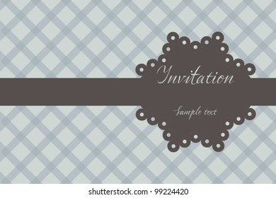Plaid Grey Invitation / Greeting Card