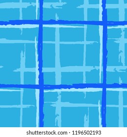 Plaid. Grunge Background with Stripes. Abstract Texture with Horizontal and Vertical Brush Strokes. Scribbled Grunge Rapport for Print, Cloth, Textile. Scottish Ornament. Vector Texture.