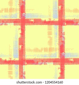 Plaid. Grunge Background with Stripes. Abstract Texture with Horizontal and Vertical Strokes. Scribbled Grunge Motif for Cotton, Calico, Textile. Irish Ornament. Vector Texture.