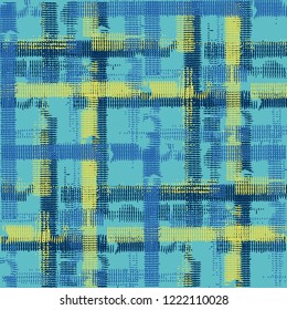 Plaid. Grunge Background with Stripes. Abstract Texture with Horizontal and Vertical Strokes. Scribbled Grunge Pattern for Wallpaper, Fabric, Textile. Scottish Motiff. Vector Texture.