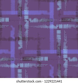 Plaid. Grunge Background with Stripes. Abstract Texture with Horizontal and Vertical Strokes. Scribbled Grunge Motif for Print, Fabric, Textile. Scottish Motiff. Vector Texture.