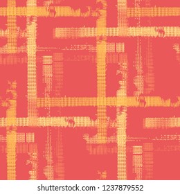 Plaid. Grunge Background with Stripes. Abstract Texture with Horizontal and Vertical Strokes. Scribbled Grunge Motif for Wallpaper, Cotton, Textile. Scottish Motiff. Vector Texture.