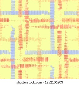 Plaid. Grunge Background with Stripes. Abstract Texture with Horizontal and Vertical Strokes. Scribbled Grunge Motif for Wallpaper, Cotton, Textile. Irish Ornament. Vector Texture.