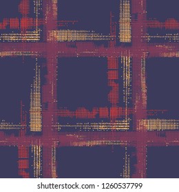 Plaid. Grunge Background with Stripes. Abstract Texture with Horizontal and Vertical Strokes. Scribbled Grunge Pattern for Chintz, Curtain, Paper. Scottish Motiff. Vector Texture.