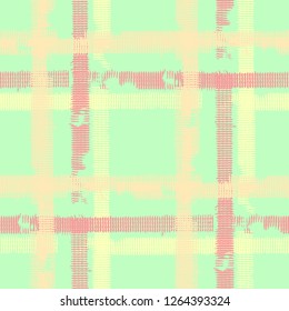 Plaid. Grunge Background with Stripes. Abstract Texture with Horizontal and Vertical Strokes. Scribbled Grunge Rapport for Chintz, Linen, Paper. Scottish Motiff. Vector Texture.