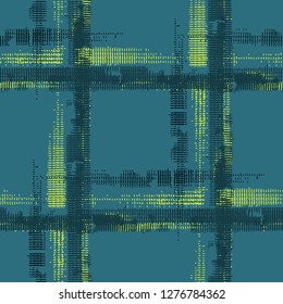 Plaid. Grunge Background with Stripes. Abstract Texture with Horizontal and Vertical Strokes. Scribbled Grunge Motif for Dress, Curtain, Tablecloth. Irish Ornament. Vector Texture.