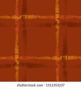 Plaid. Grunge Background with Stripes. Abstract Texture with Horizontal and Vertical Strokes. Scribbled Grunge Pattern for Print, Fabric, Cloth. Scottish Ornament. Vector Texture.