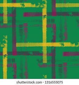 Plaid. Grunge Background with Stripes. Abstract Texture with Horizontal and Vertical Strokes. Scribbled Grunge Motif for Wallpaper, Print, Cotton. Scottish Motiff. Vector Texture.