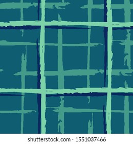 Plaid. Grunge Background with Stripes. Abstract Texture with Horizontal and Vertical Dry Brush Strokes. Scribbled Grunge Motif for Chintz, Linen, Paper. Scottish Motiff. Vector Texture.