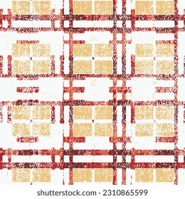 Plaid. brüchiger Hintergrund mit Streifen. Abstrakte Textur mit horizontalen und vertikalen Strichen. Grunge Motif für Tapete, Print, Baumwolle. Schottisches Ornament. Vektorgrafik.