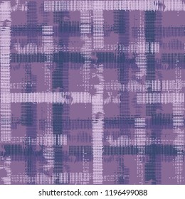 Plaid. Grunge Stripes. Abstract Texture with Horizontal and Vertical Strokes. Scribbled Grunge Pattern for Dress, Curtain, Tablecloth. Scottish Motiff. Vector Texture.