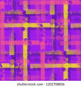 Plaid. Grunge Stripes. Abstract Texture with Horizontal and Vertical Strokes. Scribbled Grunge Rapport for Chintz, Curtain, Paper. Scottish Ornament. Vector Texture.