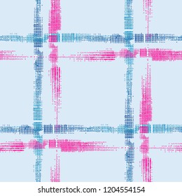 Plaid. Grunge Stripes. Abstract Texture with Horizontal and Vertical Strokes. Scribbled Grunge Pattern for Print, Fabric, Textile.  Irish Ornament. Vector Texture.