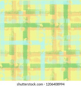 Plaid. Grunge Stripes. Abstract Texture with Horizontal and Vertical Strokes. Scribbled Grunge Rapport for Calico, Print, Textile. Irish Ornament. Vector Texture.