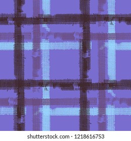 Plaid. Grunge Streifen. Abstrakte Textur mit horizontalen und vertikalen Strichen. Grunge Motif für Baumwolle, Calico, Textil. Scottish Motiff. Vektorillustration Textur.