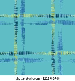 Plaid. Grunge Stripes. Abstract Texture with Horizontal and Vertical Strokes. Scribbled Grunge Rapport for Chintz, Linen, Wallpaper. Irish Ornament. Vector Texture.