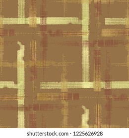 Plaid. Grunge Stripes. Abstract Texture with Horizontal and Vertical Strokes. Scribbled Grunge Rapport for Chintz, Linen, Wallpaper. Irish Ornament. Vector Texture.