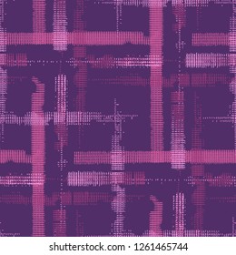 Plaid. Grunge Stripes. Abstract Texture with Horizontal and Vertical Strokes. Scribbled Grunge Pattern for Cotton, Print, Textile. Scottish Motiff. Vector Texture.