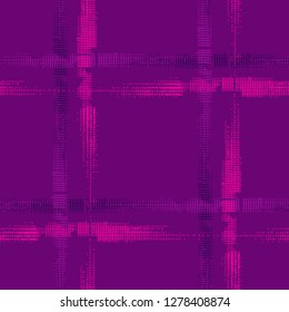 Plaid. Grunge Stripes. Abstract Texture with Horizontal and Vertical Strokes. Scribbled Grunge Pattern for Chintz, Linen, Paper. Scottish Ornament. Vector Texture.