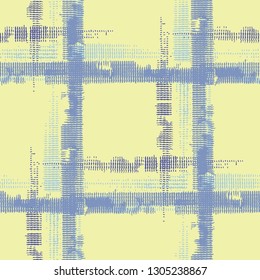 Plaid. Grunge Stripes. Abstract Texture with Horizontal and Vertical Strokes. Scribbled Grunge Rapport for Print, Fabric, Textile.  Scottish Ornament. Vector Texture.