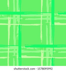 Plaid. Grunge Stripes. Abstract Texture with Horizontal and Vertical Brush Strokes. Scribbled Grunge Motif for Print, Fabric, Cloth. Scottish Ornament. Vector Texture.