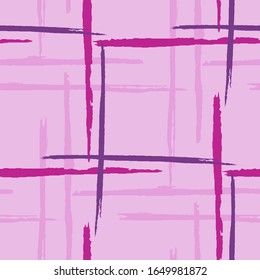 Plaid. Grunge Streifen. Abstrakte Textur mit horizontalen und vertikalen Pinselstrichen. Schreib-Grunge-Bericht für Tapete, Stoffe, Textilien. Irish Ornament. Vektorillustration Textur.