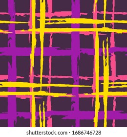 Saca. Estribos gruesos. Textura abstracta con pinceles horizontales y verticales. Moto de Grunge Scribled para impresión, tela, textil. Ornamento escocés. Textura vectorial.