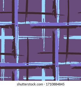Saca. Estribos gruesos. Textura abstracta con pinceles horizontales y verticales. Moto Grunge para vestir, papel, mantel. Ornamento escocés. Textura vectorial.