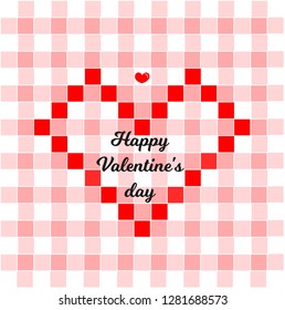 Plaid heart vector,love background.