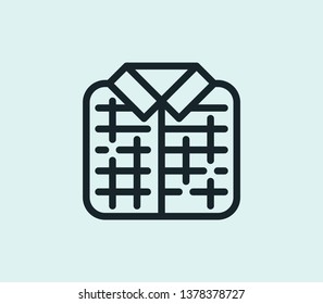 Plaid icon line isolated on clean background. Plaid icon concept drawing icon line in modern style. Vector illustration for your web mobile logo app UI design.