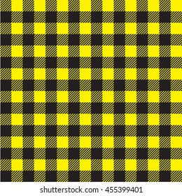 plaid kitchen tablecloth pattern with vintage yellow-black (bee) color. seamless pastel geometric square checkered fabric pattern. traditional gingham background.