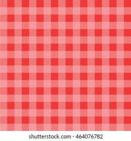 plaid kitchen tablecloth pattern with vintage red-pink color. seamless pastel geometric square checkered fabric pattern. traditional gingham background.