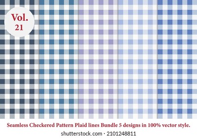 Plaid lines Pattern checkered Bundle 5 Designs Vol.21,Argyle vector,tartan,Tartan seamless fabric texture in retro style abstract