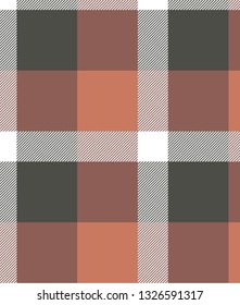 plaid Lumberjack square Scottish kilt black brown gingham stitches texture vector