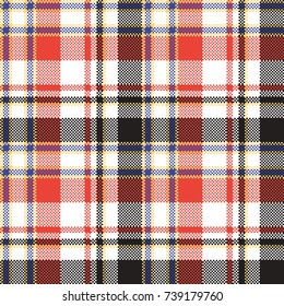 Plaid mosaic pixel seamless pattern. Vector illustration.