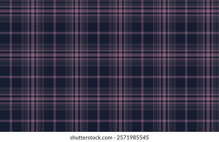 Plaid, navy, purple, modern seamless plaid cross lines for textiles, and for designing clothes, skirts or decorative fabrics. Vector illustration.