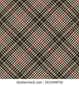 Plaid pattern abstract autumn for dress, skirt, jacket. Seamless houndstooth vector tweed check background art texture for autumn and winter trendy textile print. Pixel texture.