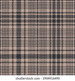 Plaid pattern autumn in brown and beige. Glen seamless tartan check plaid abstract graphic for dress, jacket, coat, skirt, or other modern fashion textile print.