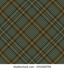 Plaid pattern autumn in brown and green. Glen seamless tartan dark check plaid art for skirt, dress, tablecloth, blanket, duvet cover, or other trendy textile print. Hounds tooth tweed texture.