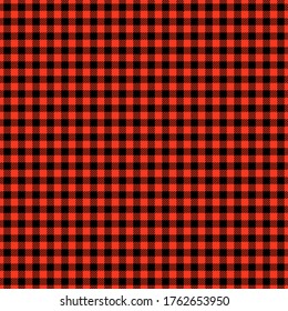 Plaid pattern background. Texture for plaid, tablecloths, clothes, shirts, dresses, paper, bedding, blankets, quilts and other textile products. Red and black Ginghame fabric print, screen print .