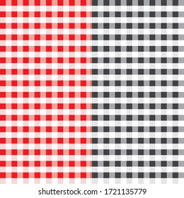 Plaid pattern with Black and Red color on white background. Seamless pattern, Background and fabric. Vector