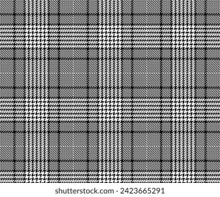 Plaid pattern, black, white, elegant seamless background for textiles, clothing and skirt designs. Cloth or decorative pants. Vector illustration.