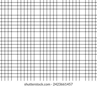 Plaid-Muster, schwarz-weißer, nahtloser Hintergrund für Textilien, Rockbekleidung. Tuch oder dekorative Hosen. Vektorgrafik.