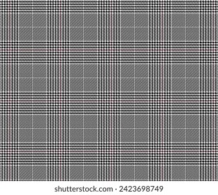 Plaid pattern, black and white that stands out and is elegant. Seamless background for textiles, clothing designs, skirts, pants. Vector illustration.