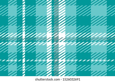 Plaid pattern in blue and green. Seamless fabric texture background.