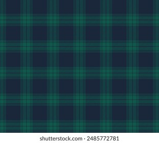 Plaid pattern, blue, green, seamless for textiles and design clothing, skirts, pants, aprons, tablecloths, blankets or decorative fabrics. Vector illustration.