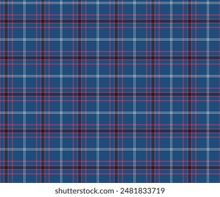 Plaid pattern, blue, pink, black, white, seamless for textiles, and for designing clothing, skirts, pants or decorative fabric. Vector illustration.
