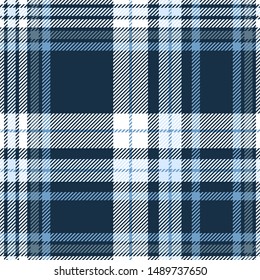 Plaid pattern in blue and white. All over fabric texture print.