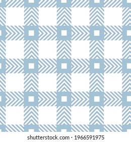 Plaid pattern in blue and white. Herringbone seamless diagonal tartan check plaid. Light blue vector checkered seamless pattern texture.
