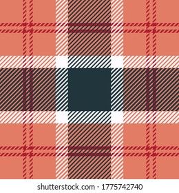 Plaid pattern with blue, white and red color. Vector graphic. Texture for shirt, clothes, dresses and other modern textile